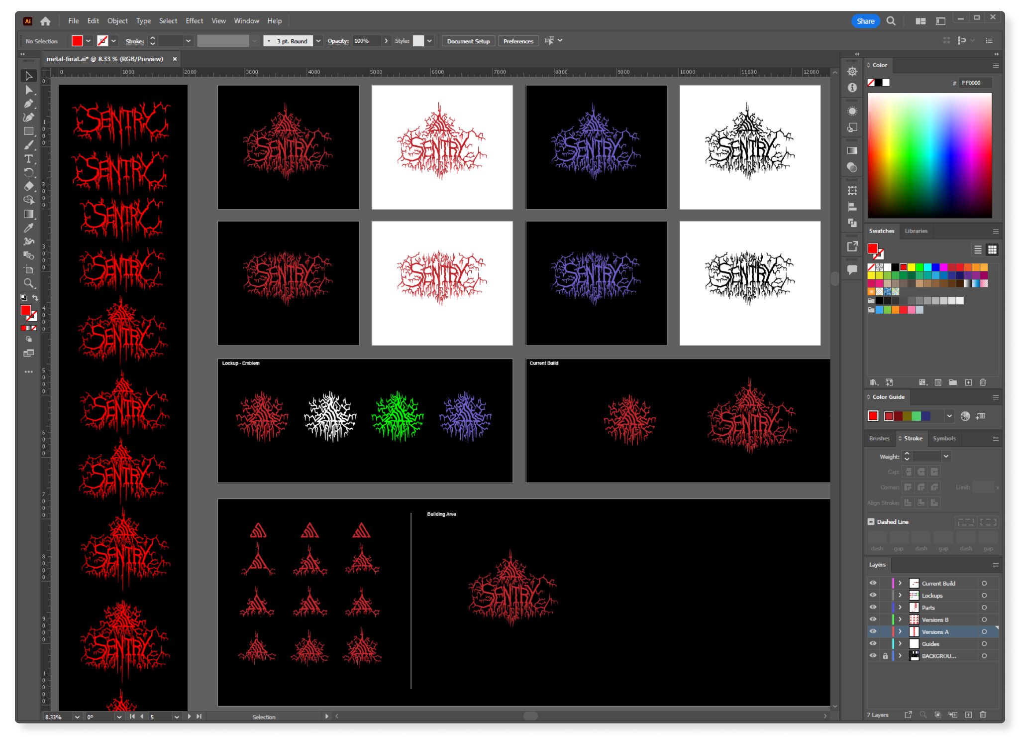 Sentry Metal Process, Illustrator view